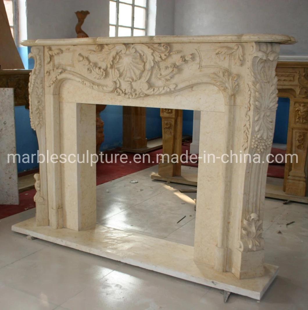 Decorative Indoor Used Marble Stone Fireplace Mantel for Home (SYMF-235)