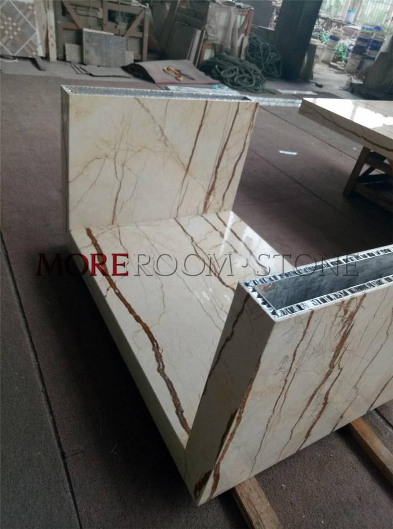 Lightweight Italy Calacatta Statuario White Natural Marble Kitchen Countertop with Aluminum Honeycomb