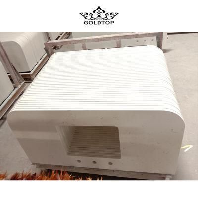 SGS Certificate Wholesale Price Hotel/Apartment Project Carrara White/Grey Quartz Slab for Countertop/Vanity Top/Table Top/Worktop