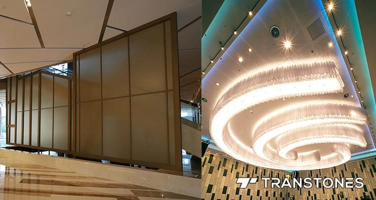 Blue Stripe Design Sandstone 4*8FT Artificial Stone Translucent Acrylic Board