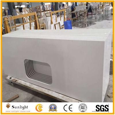Customize White Colors Artificial Quartzite Desktops, Vanity Tops, Kitchen Countertops