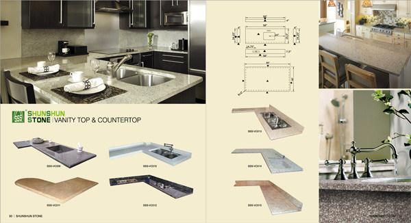 Round Shape Tan Brown Granite Tabletop for Kitchen