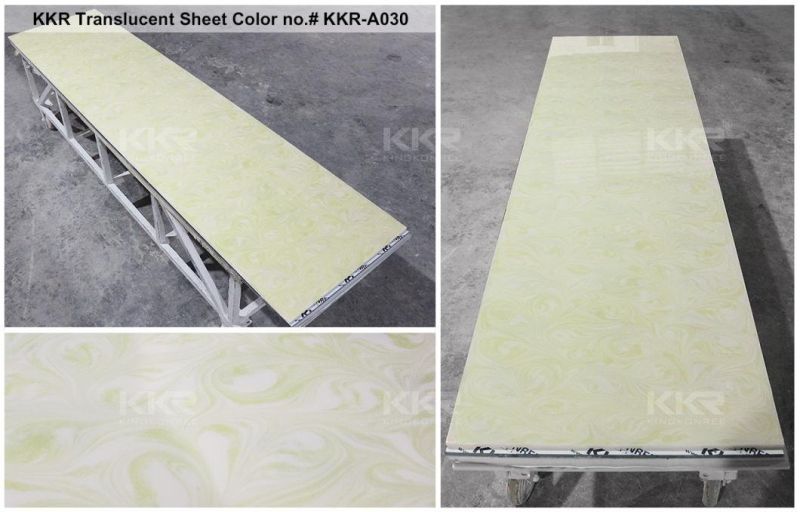 Translucent Acrylic Solid Surface Sheets Sunshine Stone LED Stone