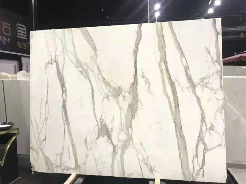 Polished White/Staturio/Staturi White Marble Tiles Slate Marble Floor Tiles/Marble Countertops
