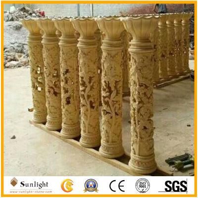 Cheap Art Garden Decoration Sandstone Pillar Carving