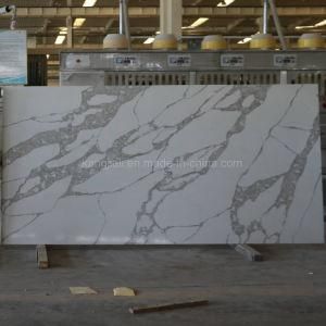 Chinese Book Matching Calacatta Recomposed Quartz Slabs
