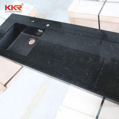Korean Stone Marble Resin Black Kitchen Countertop