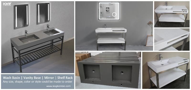 White Colour Solid Surface Resin Stone Bathroom Vanity Top Artificial Stone Vanity Top