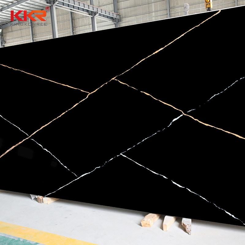 Calacatta Gold Black Quartz for Kitchen Countertop 2cm to 3cm Stone Slab