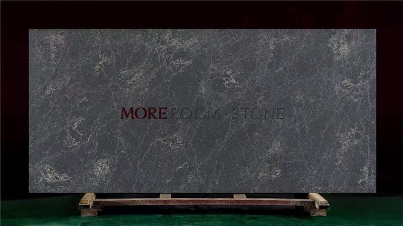 Kitchen Benchtop Artificial Stone Black Quartz Stone Slab