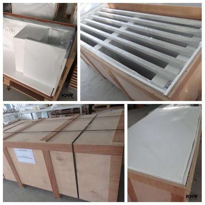 White Artificial Stone Marble Look Bathroom Vanity Top