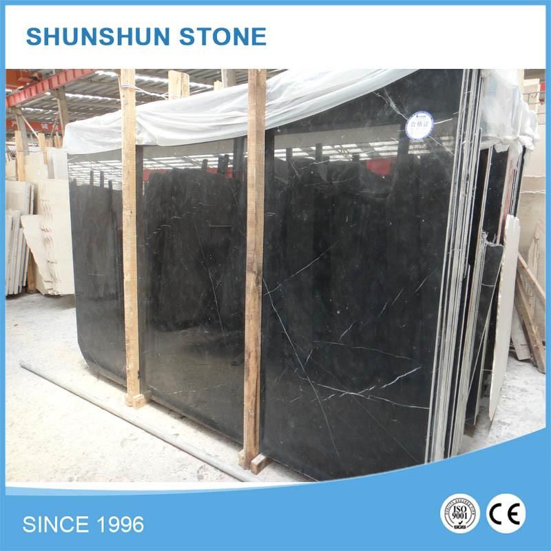 China Black Marquina Marble Slabs for Wall and Floooring