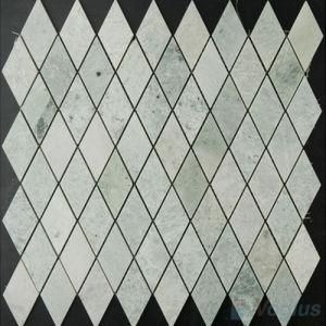 Polished Diamond Shape Ming Green Marble Mosaic Tile
