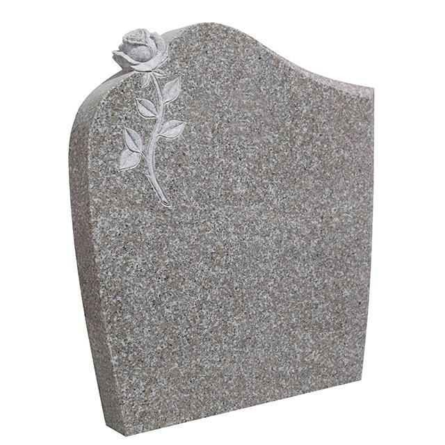 Fujian Made China Pink Granite G664 Tombstone with Rose Carving