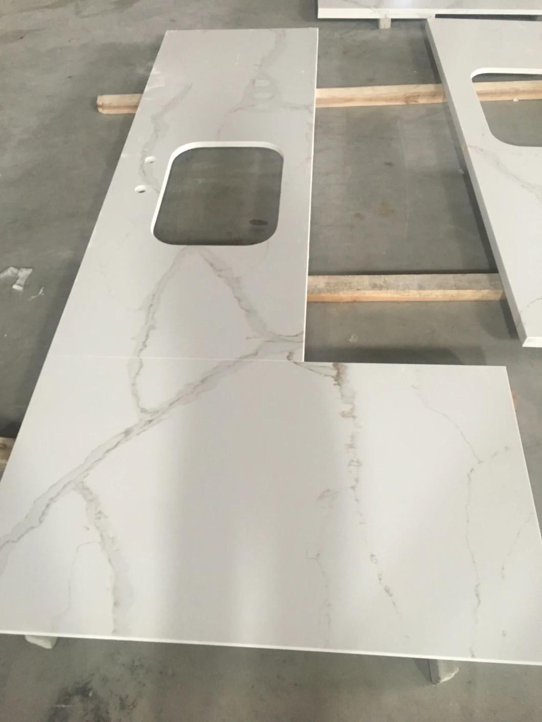 Artificial White Quartz Stone for Countertops/Vanitytop in Kitchen/Bathroom/Hotel/Commercial Design Project