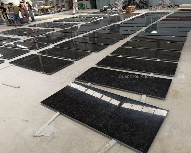 Leather Finish Angola Black Granite Countertops for Bathroom and Kitchen Design
