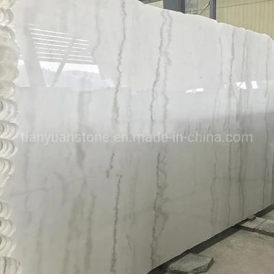Cheap Grey Veins Natural Guangxi White Marble Slab