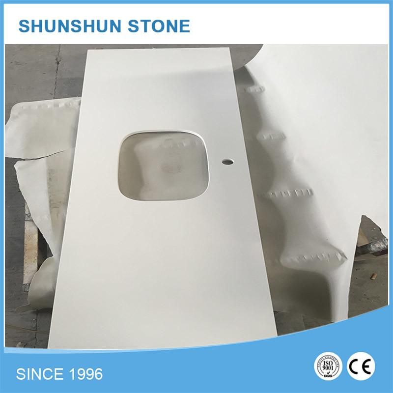 Artificial White Quartz Stone Bathroom Vanity for Home