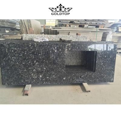 Natural Stone Polished Indoor Decoration Blue Pearl Slab Blue Granite Countertop