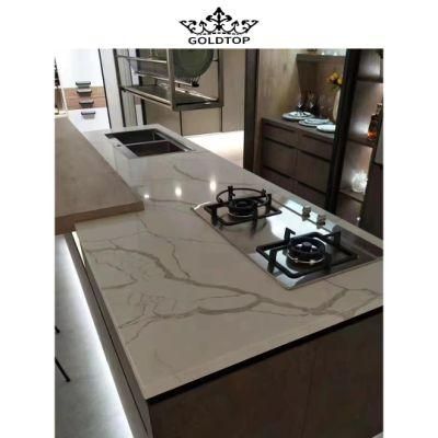Factory Wholesale Artificial Stone Polished/Honed Surface Black/White/Beige Vein Kitchen/Bathroom/Living Room Countertop Laza Quartz for Home