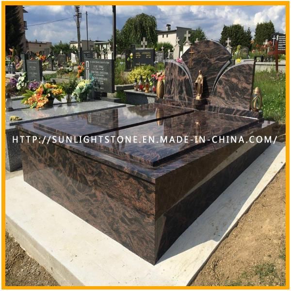 Customized India Aurora Granite Monuments/Headstone/Tombstone for European Style