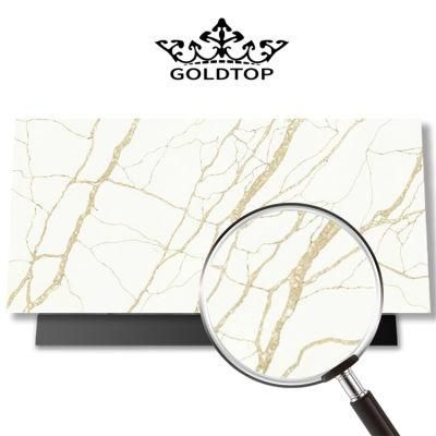 Artificial Polished/Honed 3200X1600mm White/Black/Grey Calacatta Gold Quartz for Kitchen/Bathroom Slab/Tile/Worktop