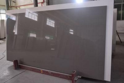 Grey Polished Surfaces Engineered Quartz Stone Slab with NSF SGS Certification for Countertop