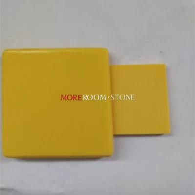 OEM Custom Artificial Stone Slab Yellow Orange Acrylic Solid Surface Corians Sheet Slab