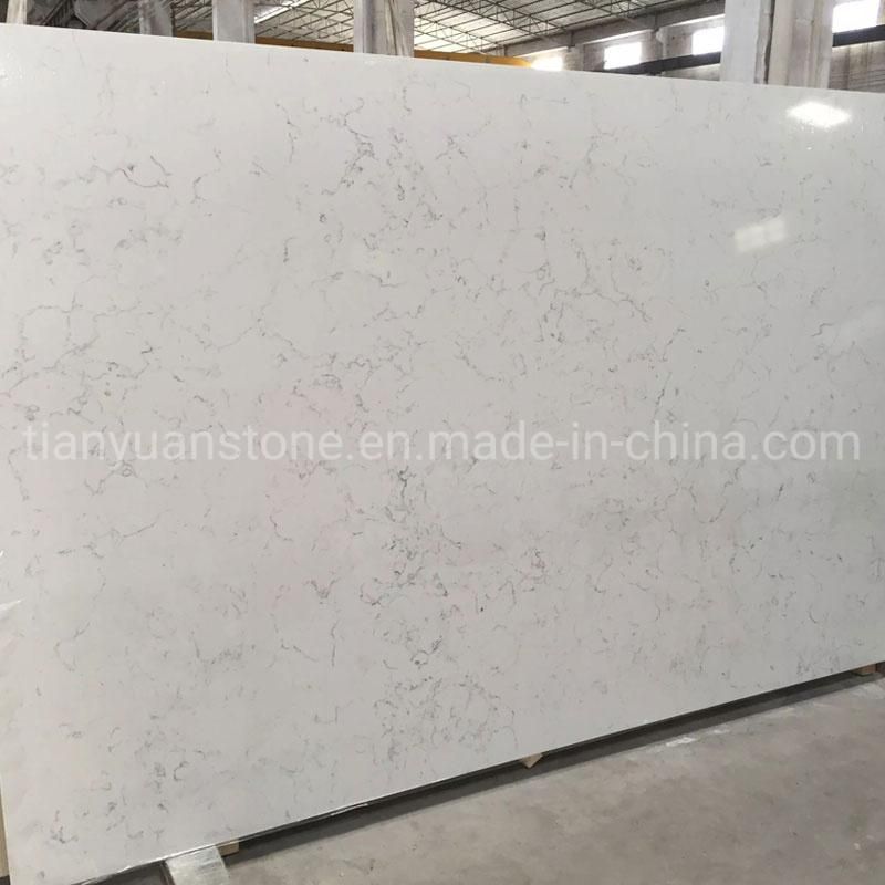 Artificial Grey Calacatta Polished Quartz Stone for Flooring and Kitchen Countertop