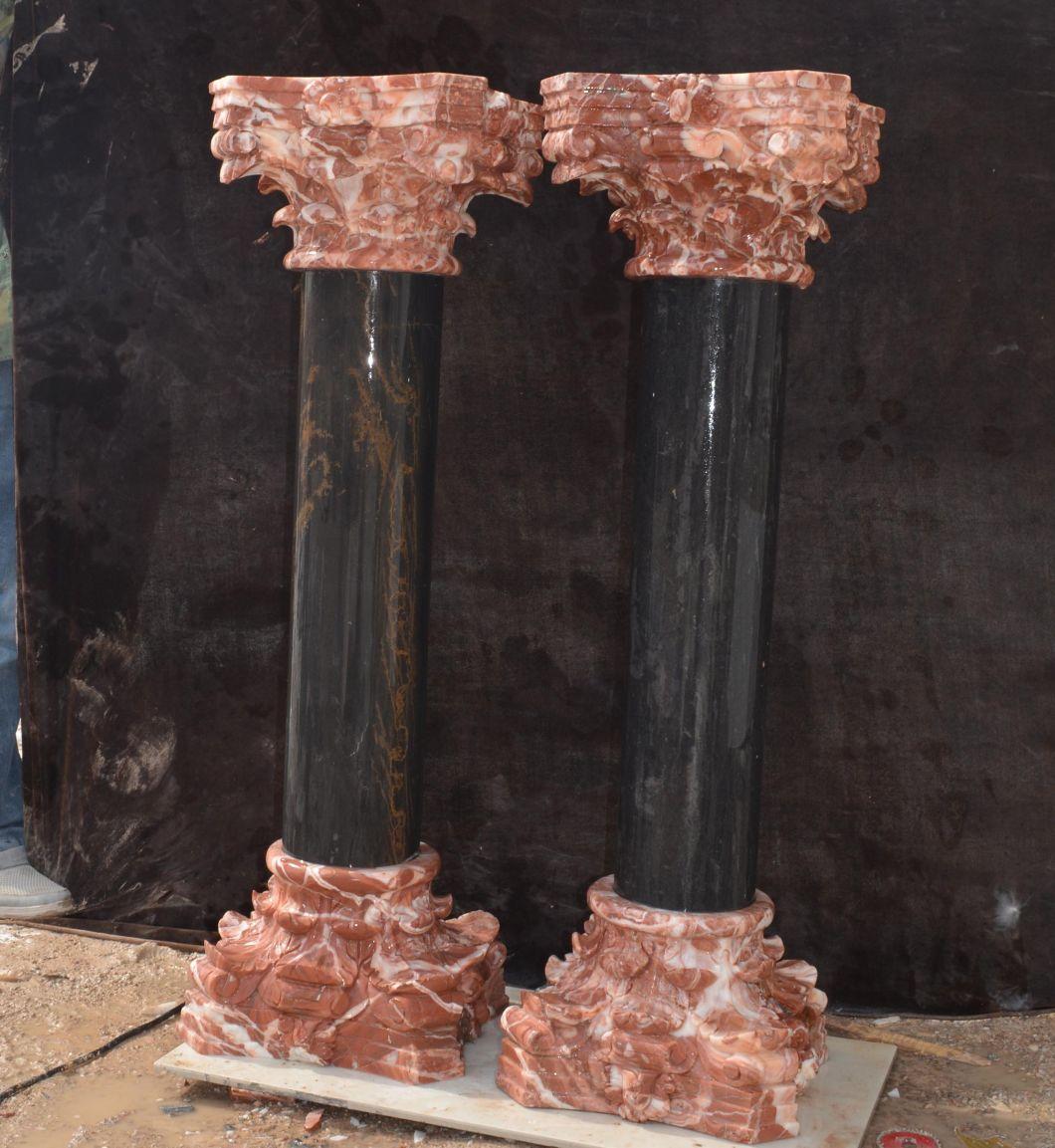 Customized Marble Stone Pillar Pedestal Sculpture Decorative Marble Pedestal Base for Sculpture