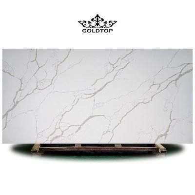 Home Decoration Artificial Stone Polished/Honed Surface Kitchen/Bathroom Countertop Calacatta Venato Quartz for Home