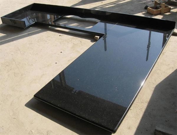Black Galaxy Granite Countertop for Kitchen/Bathroom Decoration