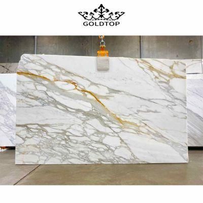 Surface Polished Stone Slabs Calacatta Gold Marble Slab for Kitchen Stone Countertop