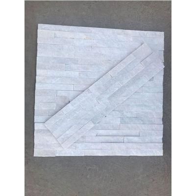 Snow White Quartzite Splitface Ledger Stone Panel Tiles