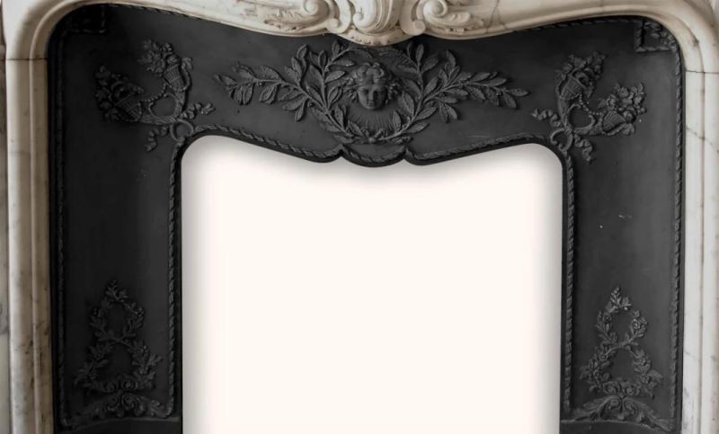 Louis Xv Style Carved Statuary Marble Fireplace Surround Mantel