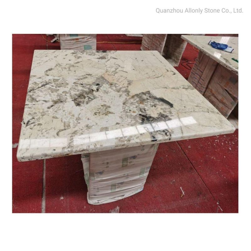 Restaurant/Hotel Furniture Natural Yellow Patagonia Marble Dining Table Top