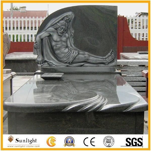 Poland Style Shanxi Black Granite Monument/Gravestone/Tombstone Black Slabs Full Set
