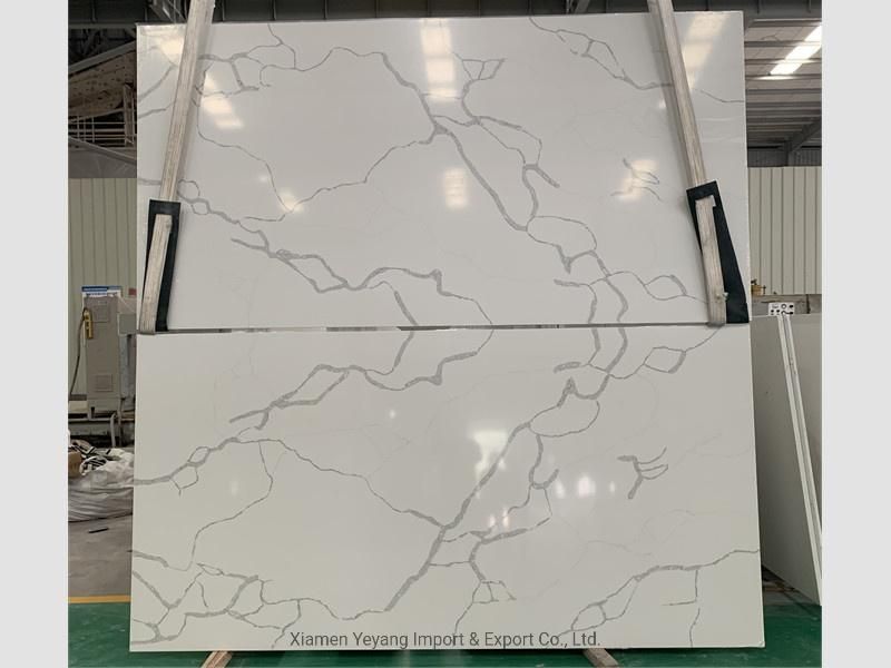 Wholesale Statuary Classique Quartz Slabs for Countertops/Vanitytops/Table/Island Tops