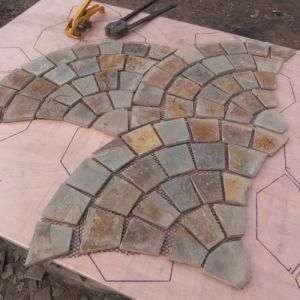 Popular Golden White Natural Stone Mesh Slate (SMC-R041)