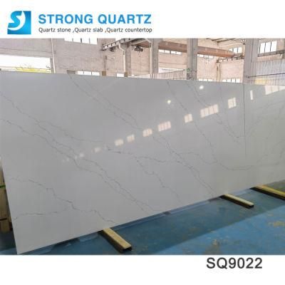 China Polished Calacatta White Artifical /Engineered /Man-Made Marbles/Granite Looks Quartz Stone Slabs