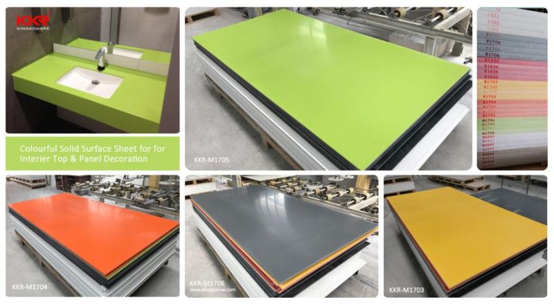 Artificial Stone Kitchen Bathroom Counter Top Customized Acrylic Solid Surface Slab