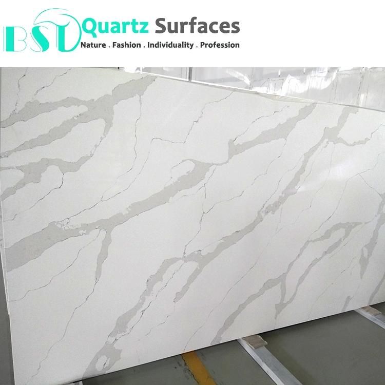 2017 Calacatta Nuvo White Quartz Stone Slabs