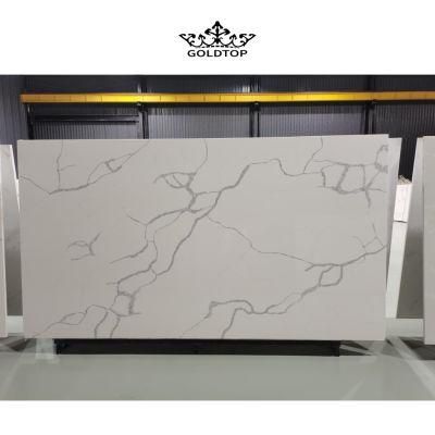 Artificial Stone Polished Cut to Size Calacatta White Stone Slab Quartz Cabinet/Countertop/Vanity/Wall Tiles/Floor