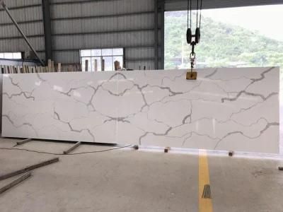 High Quality Calacatta White Quartz Stone Slab Artificial Stones for Kitchen Counter Top