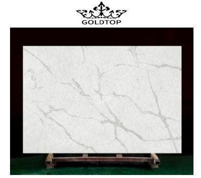Expert White Hourse Polished Calacatta Stone Artificial Quartz for Kitchen Table Tops Countertop