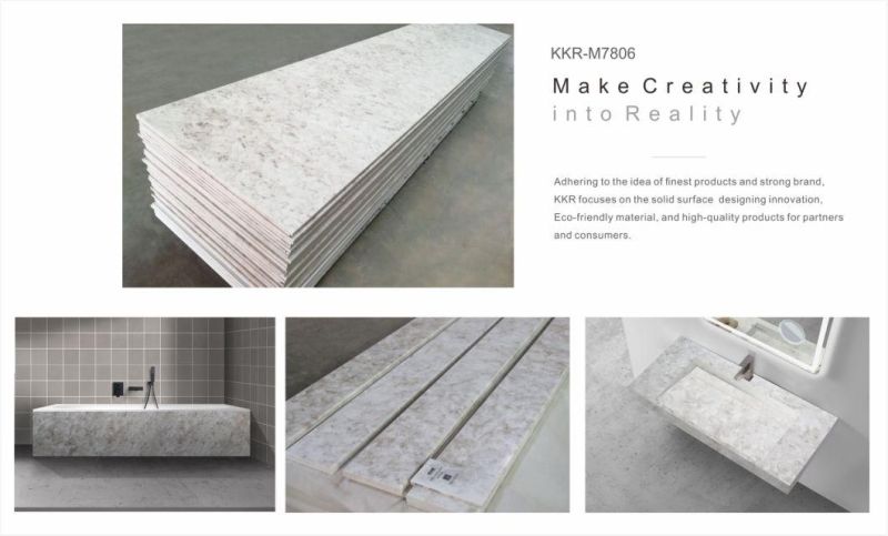 Artificial Marble Building Materials Sand Blasted Surface Surface for Top Corian Vanity Top Pure Acrylic Solid Surface