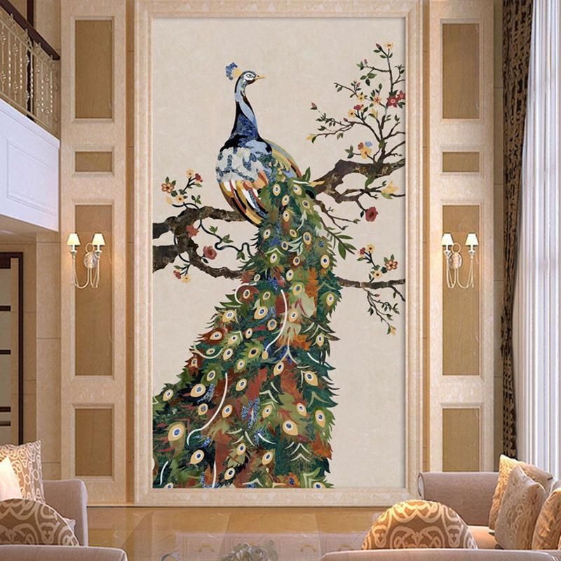 Customize Animal Mosaic Natural Marble Stone Water Jet TV Wall Marble Tiles Wall Panel for TV Tiles Marble Background Wall