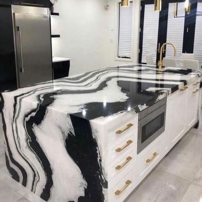 Prefab Marble Kitchen Countertop Natural Panda White Marble for Kitchen Countertop and Island Top