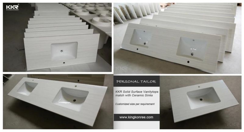White Marble Look Kitchen Quartz Countertop Stone for Bathroom Vanity Countertop