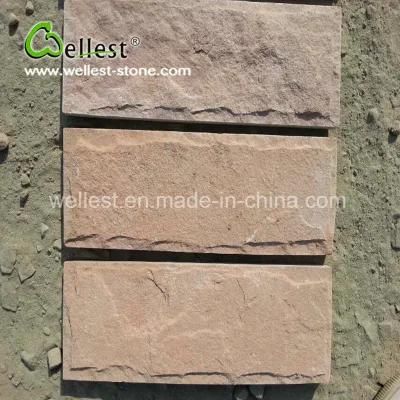 Beautiful Pink Sandstone Mushroom Wall Tile for Villa Column Fence
